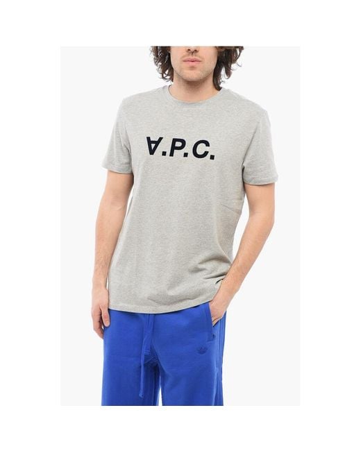 A.P.C. Gray Solid Color Crew for men