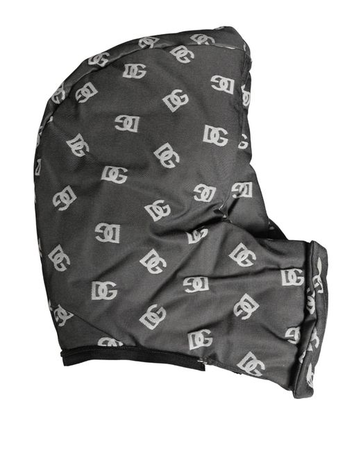 Dolce & Gabbana Gray Logo Print Whole Head Wrap Capello Hat for men