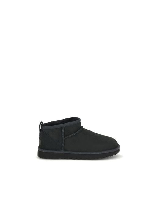 Ugg Black Suede Leather Ankle Boots