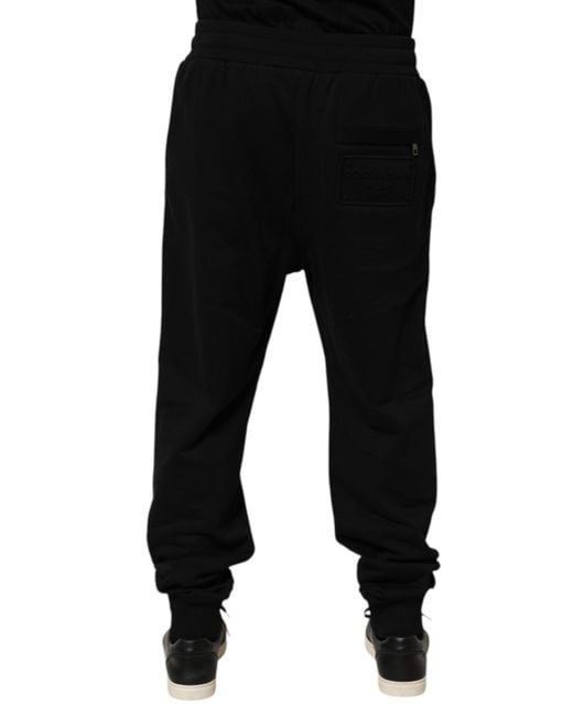 Dolce & Gabbana Black Drawstring Waist Sweatpants for men
