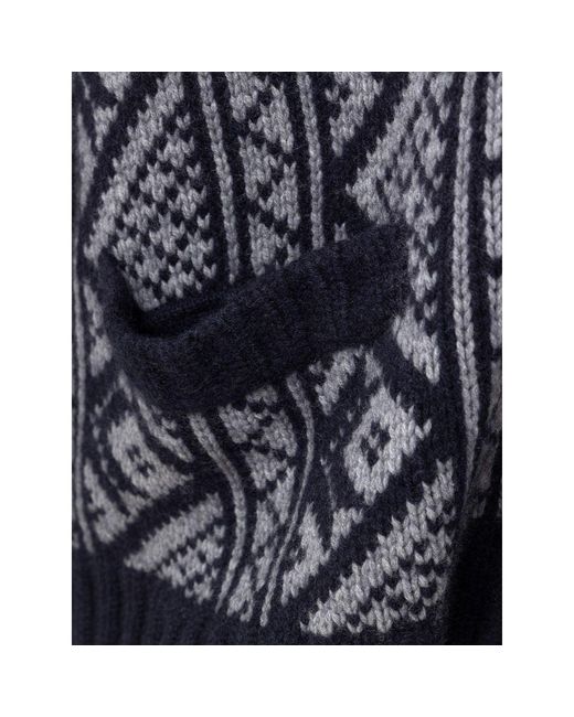 Cruciani Blue Bicolor Cashmere Cardigan for men