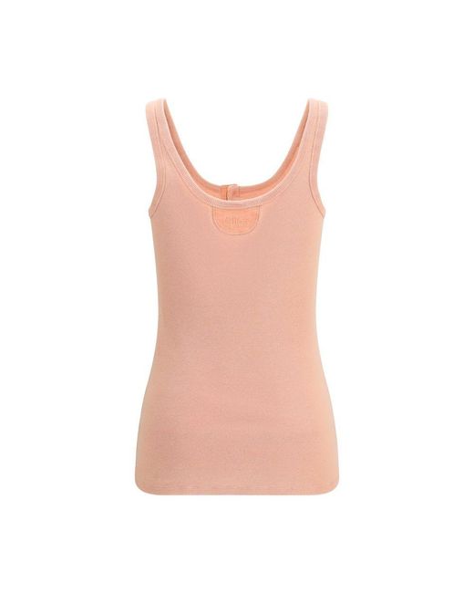 Chloé Pink Cotton Sleeveles T-Shirt