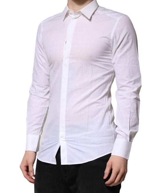 Dolce & Gabbana Purple Long Sleeves Dress Formal Shirt for men