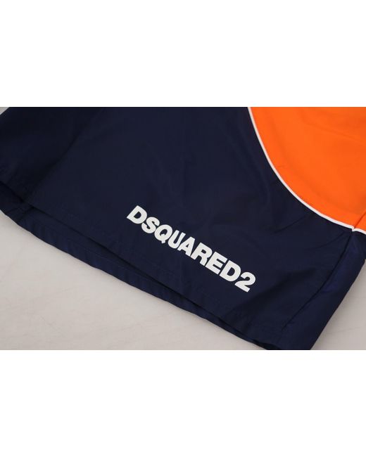 DSquared² Blue Dsqua² Logo Print Beachwear Swimwear Short for men