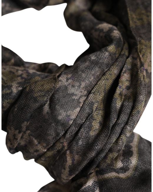 Dolce & Gabbana Black Camouflage Neck Warmer Wrap Foulard Scarf for men