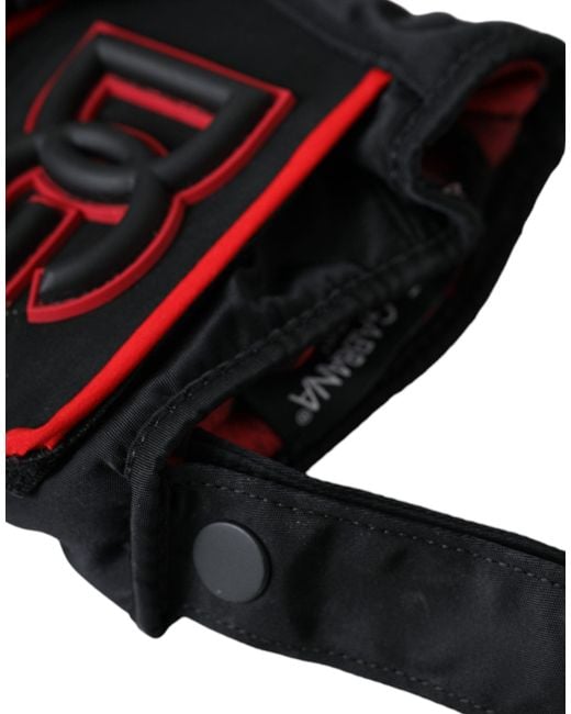 Dolce & Gabbana Black Nylon Wrist Length Gloves for men