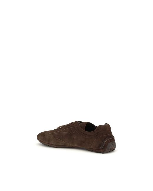 Prada Brown Calf Leather Bos Taurus Athletic Sneakers for men