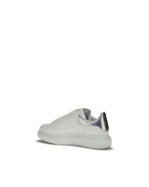 McQueen White Calf Leather Bos Taurus Platform Sneakers