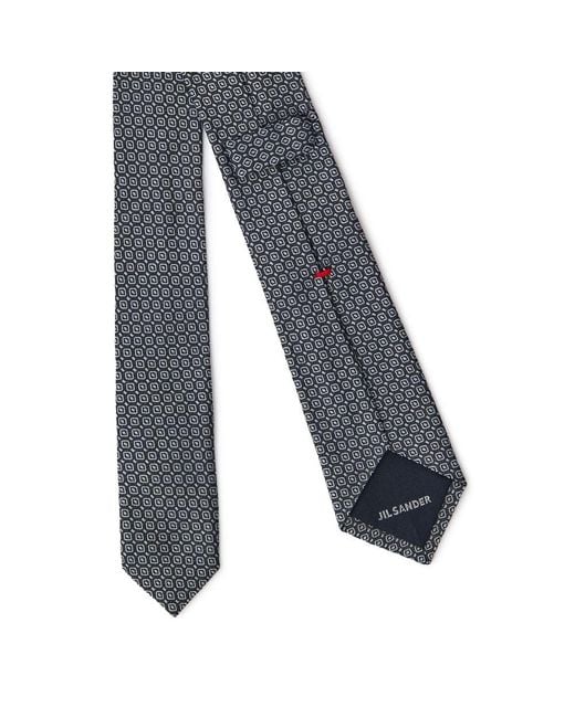 Jil Sander Gray Silk Tie for men