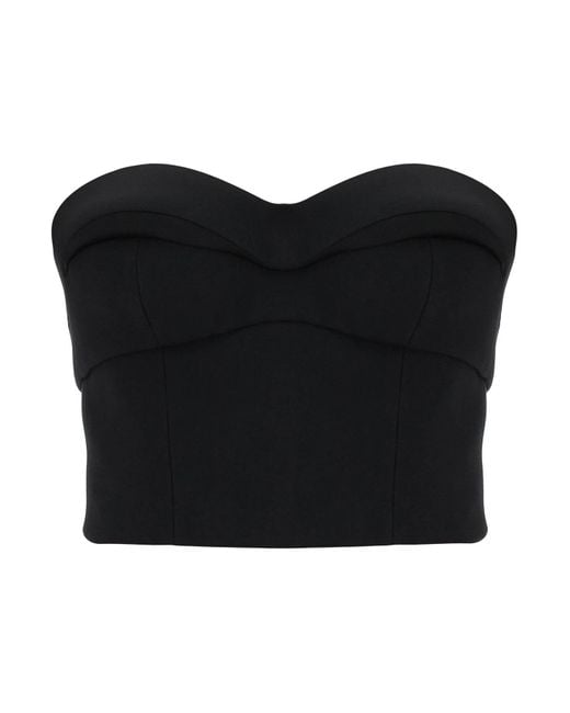 Versace Black Padded Cup Bustier Top With