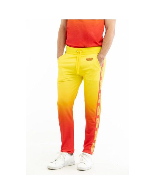 Moschino Yellow Multicolor Cotton Casual Pants for men