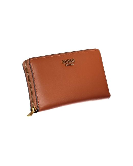 Guess Brown Elegant Laurel Triple-Compartment Wallet