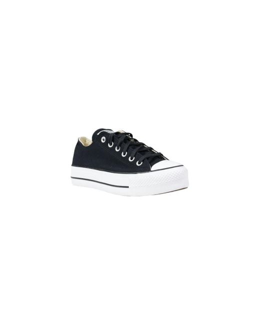 Converse Blue Black Fabric Platform Sneakers