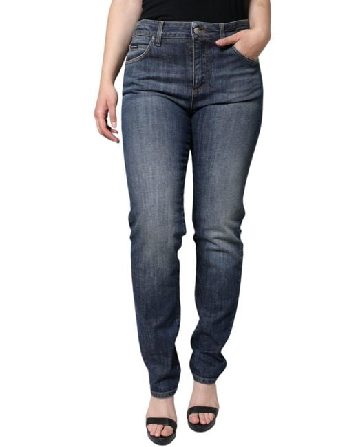 Dolce & Gabbana Blue Dark Cotton Stretch Skinny Denim Jeans