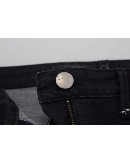 Acht Black Washed Cotton Skinny Casual Denim Jeans