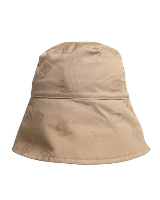 Dolce & Gabbana Natural Logo Monogram Cotton Bucket Cap for men