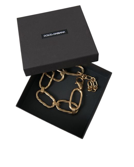 Dolce & Gabbana Metallic Tone Brass Large Link Chain Jewelry Necklace