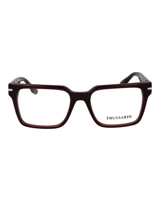 Trussardi Black Burgundy Acetate Glasses (frames) for men
