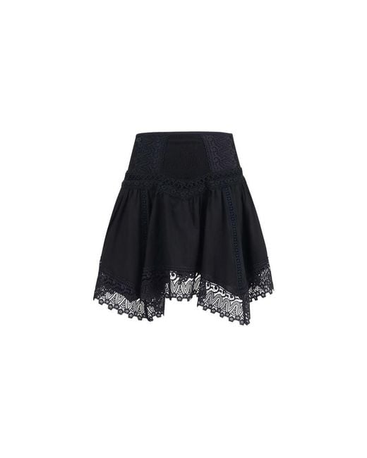 Charo Ruiz Black Cotton Mini Skirt