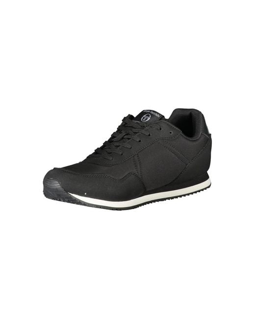 Sergio Tacchini Black Elegant Embroidered Sneakers With Laces for men