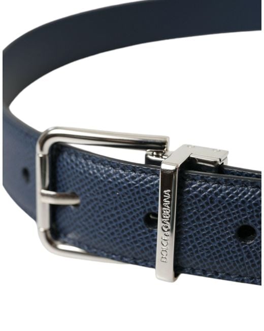 Dolce & Gabbana Blue Elegant Leather Belt for men