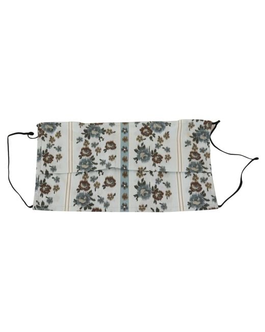 Dolce & Gabbana Black Chic Floral Pleated Cotton Face Mask