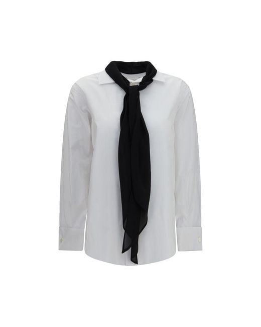 Sacai Gray White Polyester Dress Shirt