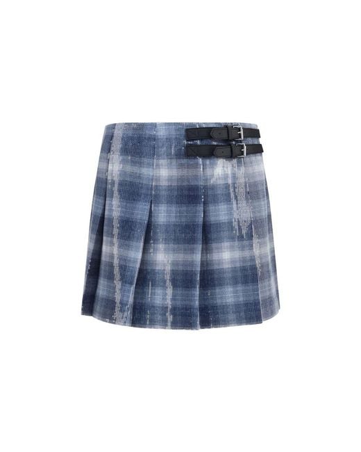 Pinko Blue Polyester Mini Skirt