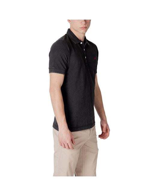 Replay Black Cotton Polo Shirt for men