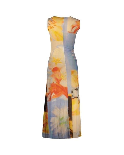 Desigual Metallic Blue Elastane Casual Dress