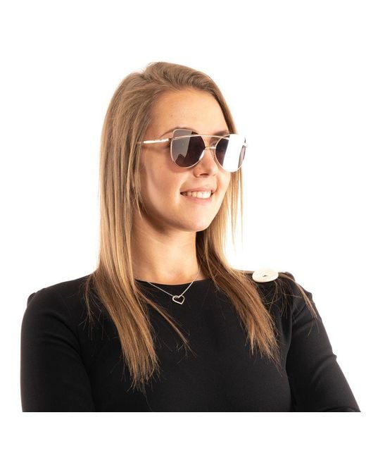 Guess Gray Rose Gold Metal Sunglasses