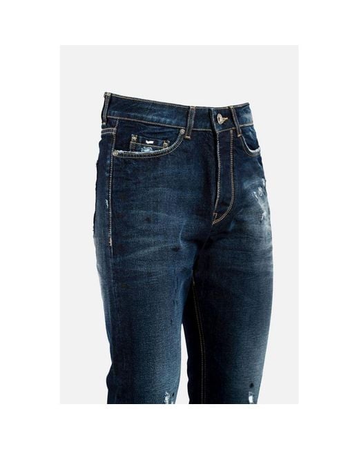 Gas Blue Cotton Jeans for men