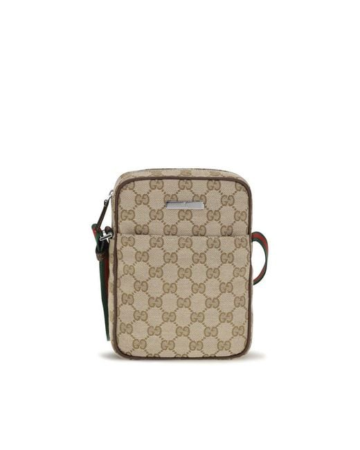 Gucci Natural Beige Fabric Shoulder Bag for men
