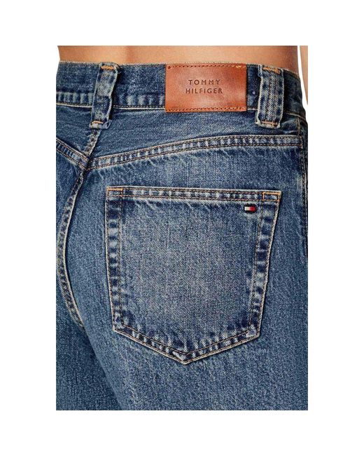 Tommy Hilfiger Women's Blue Recycled Cotton Relaxed Fit Jeans