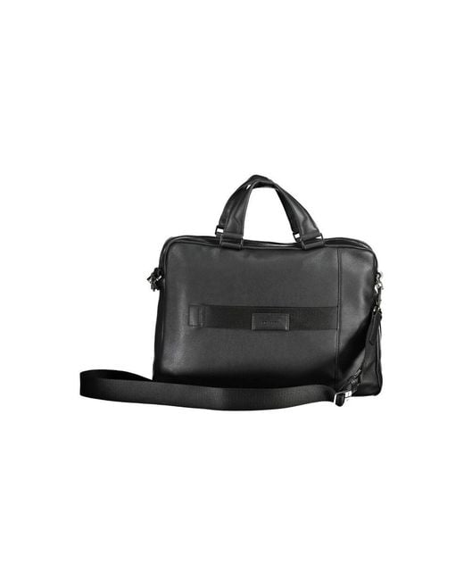 Piquadro Black Leather Briefcase for men