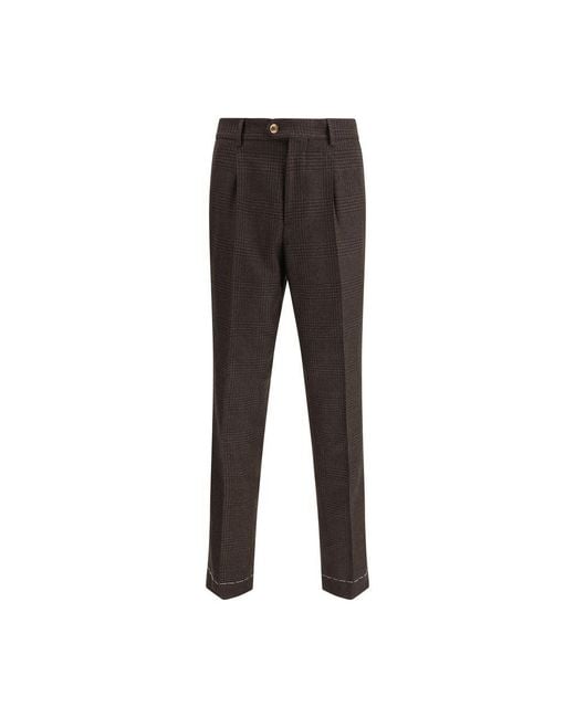 Brunello Cucinelli Black Prince Of Wales Trouser for men