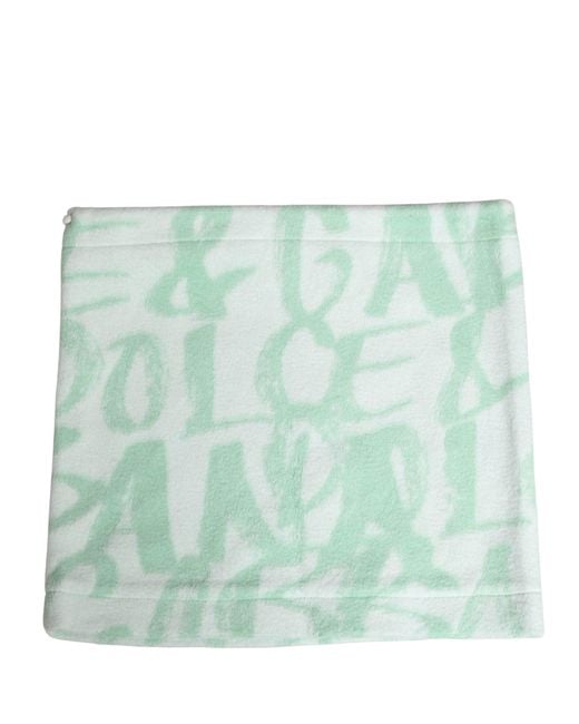 Dolce & Gabbana Green Logo Print Nylon Neck Warmer Hat for men
