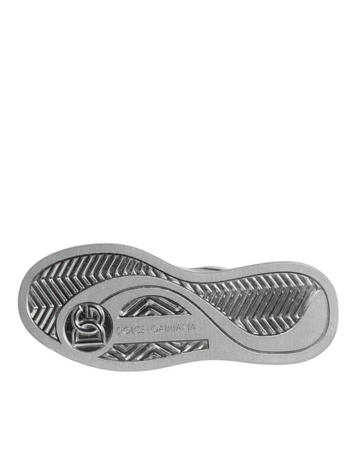 Dolce & Gabbana Gray Leather Low Top Sneakers Shoes