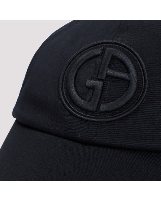 Giorgio Armani Blue Cotton Hat in Black for Men | Lyst