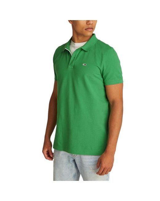 Tommy Hilfiger Green Bicolor Cotton Polo Shirt for men