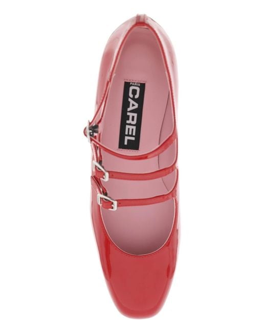 CAREL PARIS Red Patent Leather Mary Jane