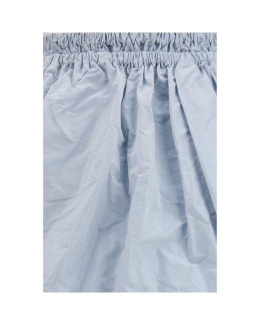 Prada Blue Silk Long Skirt