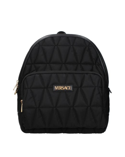 Versace Black Fabric Backpack for men