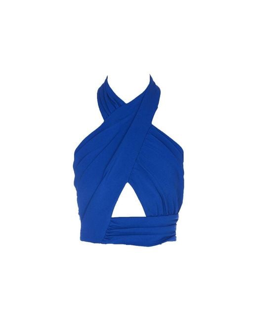Balmain Blue Draped Top for men