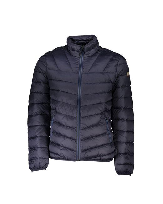 Napapijri Blue Chic Long Sleeve Jacket With Ample Pockets for men