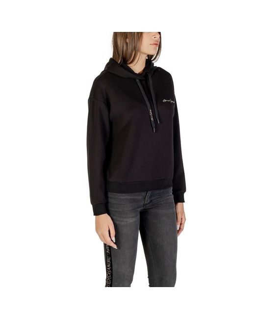 ARMANI EXCHANGE Black Bicolor Viscose Hoodie