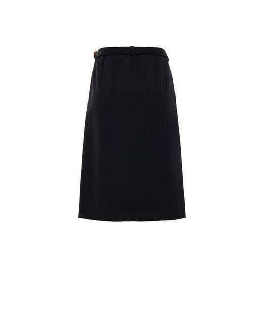 Gucci Black Gonna Nera Con Zip E Cintura