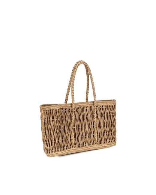 The Row Brown Beige Raffia Shoulder Bag
