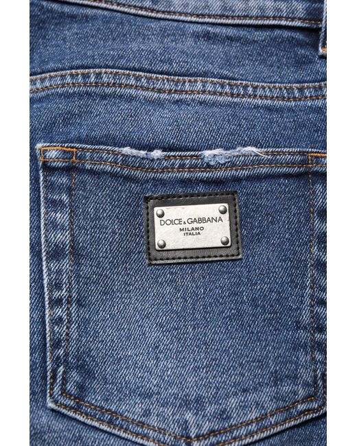 Dolce & Gabbana Blue Distressed Slim Jeans for men