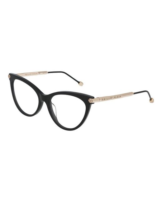 Philipp Plein Metallic Black Cellulose Acetate Glasses (frames) for men